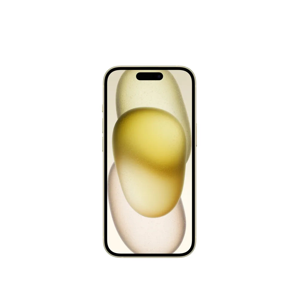 iPhone 15 semi nuevo color amarillo, vista pantalla frontal – nixBlix Colombia #Color_Amarillo