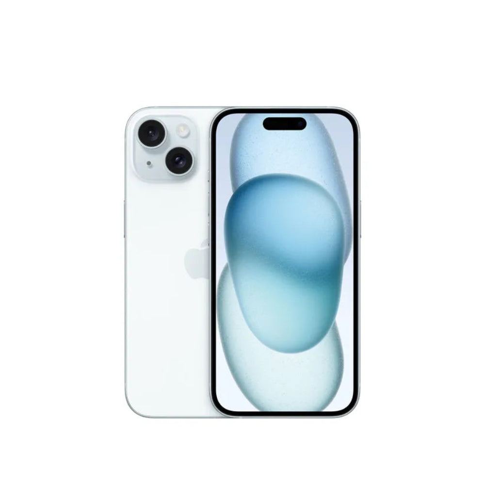 iPhone 15 semi nuevo color azul, vista frontal – nixBlix Colombia #Color_Azul