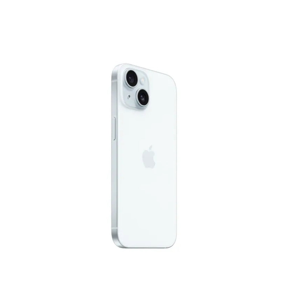 iPhone 15 semi nuevo color azul, vista lateral – nixBlix Colombia #Color_Azul