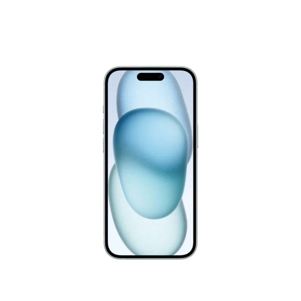 iPhone 15 semi nuevo color azul, vista pantalla frontal – nixBlix Colombia #Color_Azul