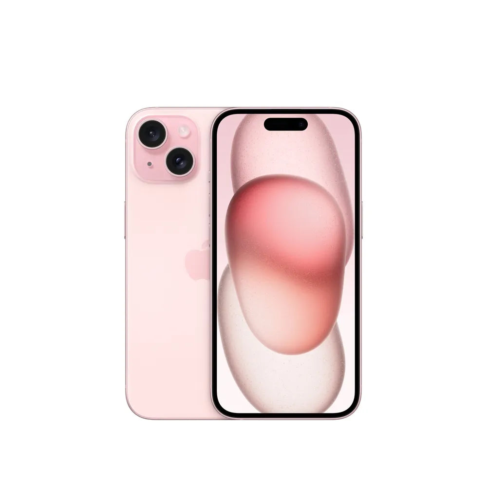 iPhone 15 semi nuevo color rosa, vista frontal – nixBlix Colombia #Color_Rosa