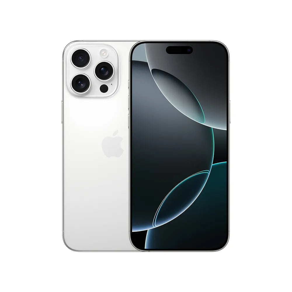 iPhone 16 Pro Max semi nuevo color titanio blanco, vista frontal – nixBlix Colombia #Color_Titanio Blanco