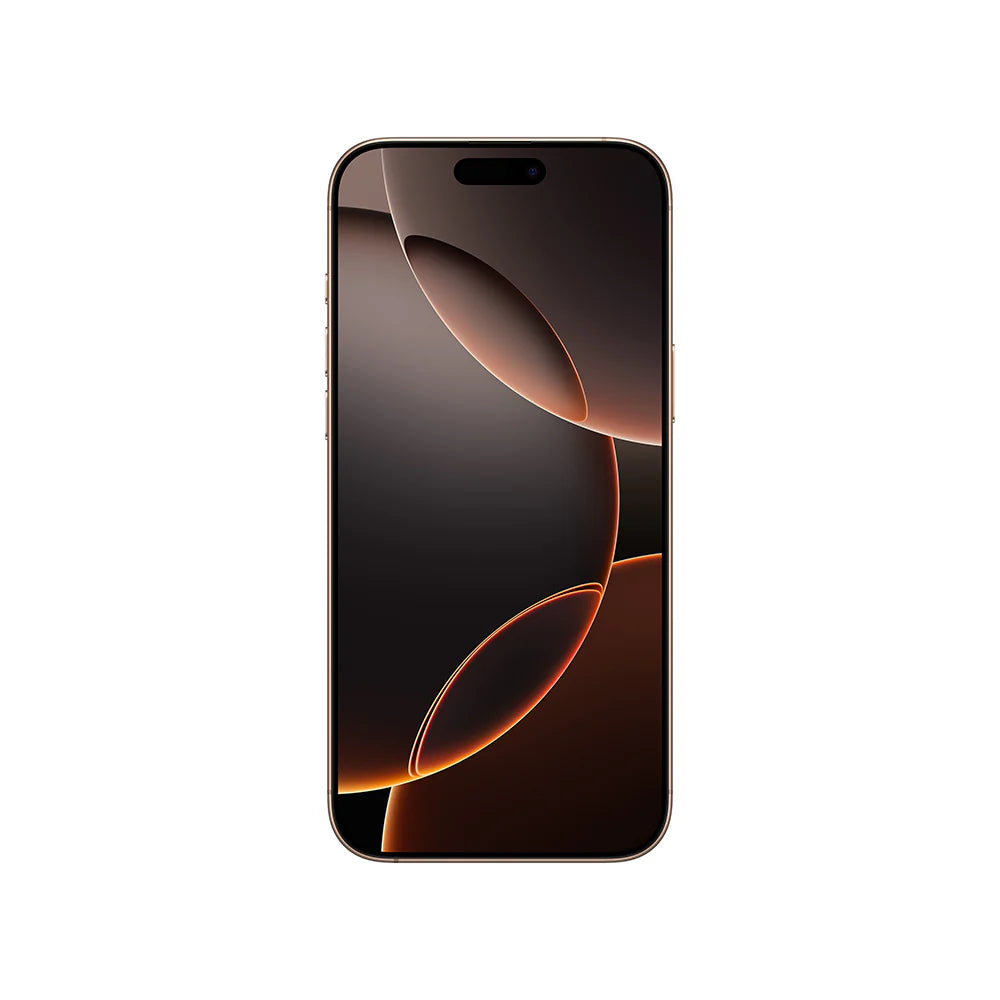 iPhone 16 Pro Max semi nuevo color titanio del desierto, vista pantalla frontal – nixBlix Colombia #Color_Titanio del Desierto