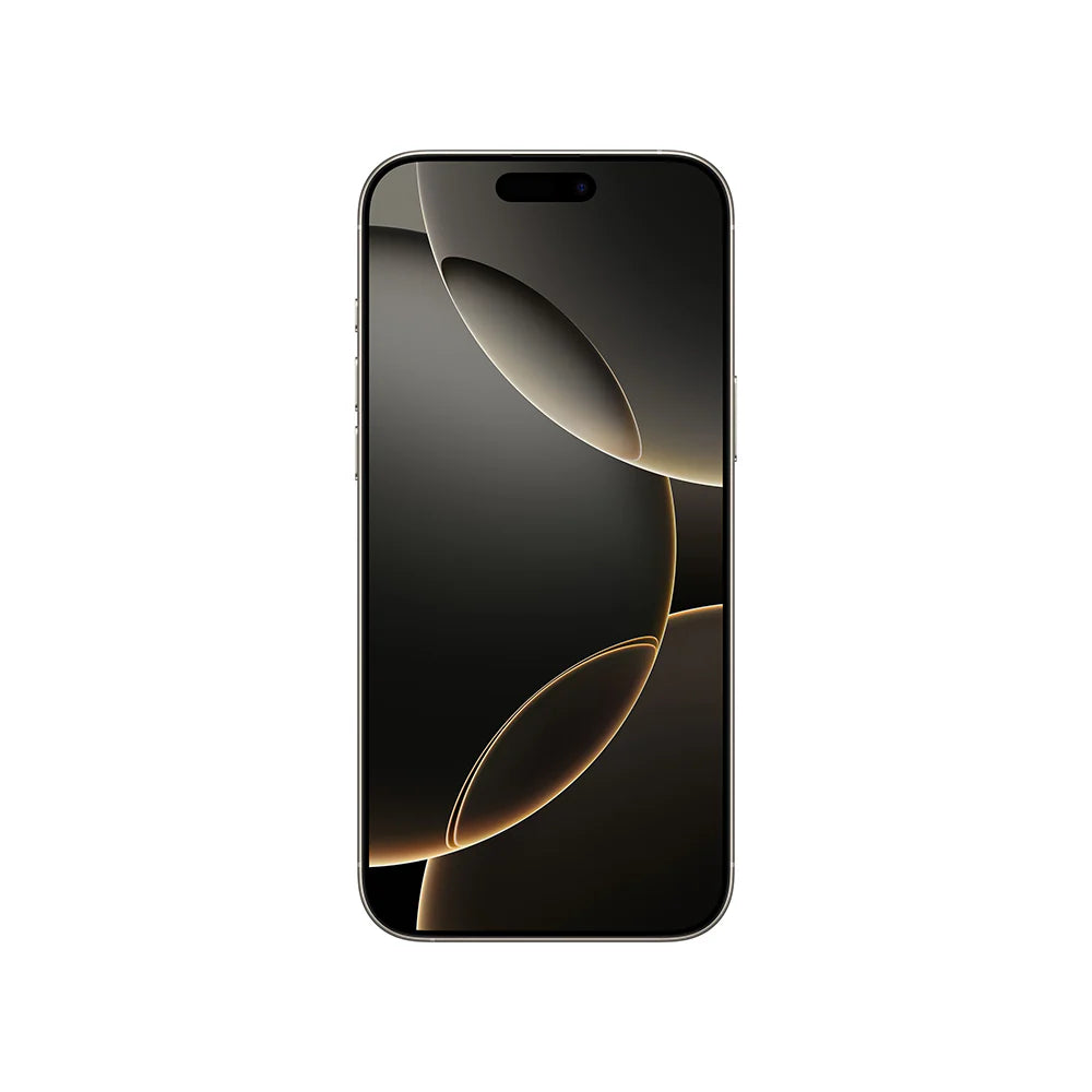 iPhone 16 Pro Max semi nuevo color titanio natural, vista pantalla frontal – nixBlix Colombia #Color_Titanio Natural