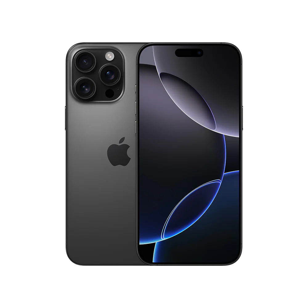 iPhone 16 Pro Max semi nuevo color titanio negro, vista frontal – nixBlix Colombia #Color_Titanio Negro
