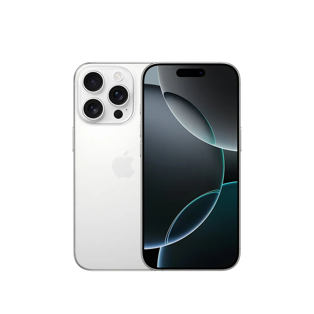 iPhone 16 Pro semi nuevo color titanio blanco, vista frontal – nixBlix Colombia #Color_Titanio Blanco