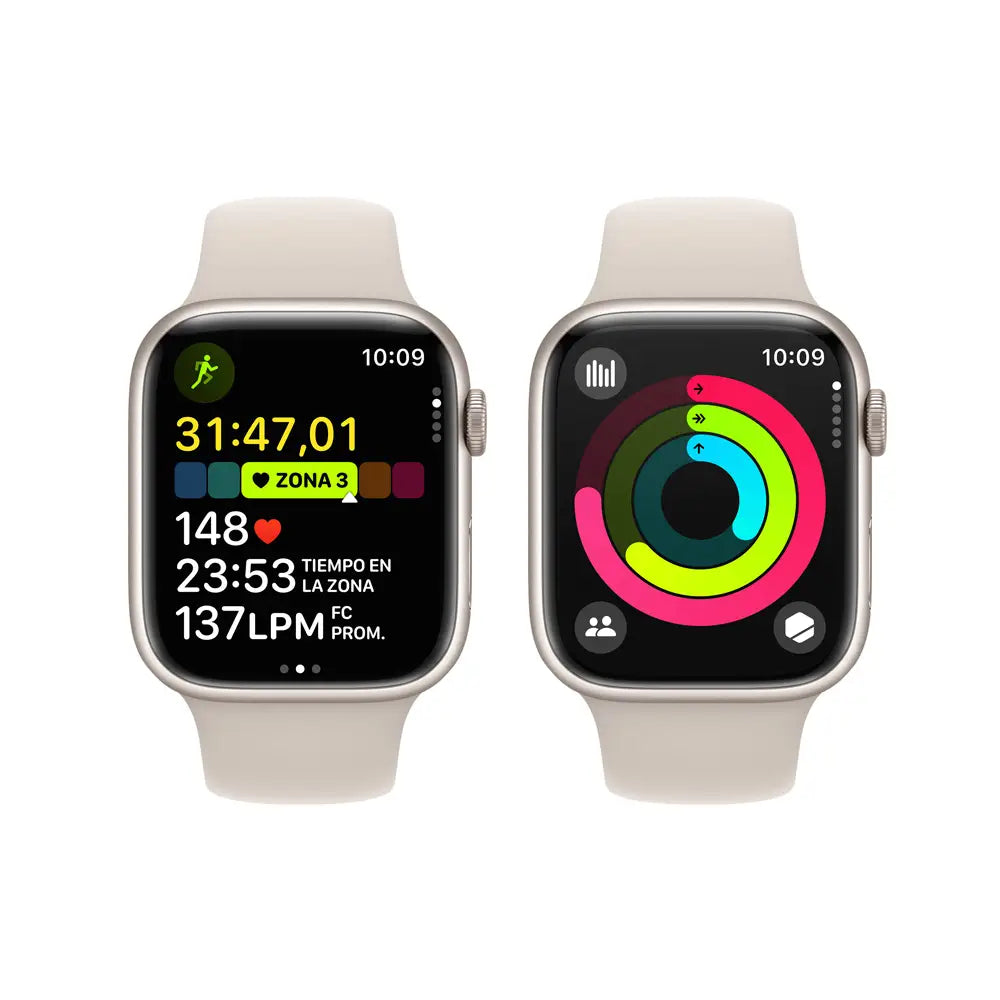 Apple Watch Series 9 semi nuevo (GPS) - Blanco Estrella  (no incluye correa)